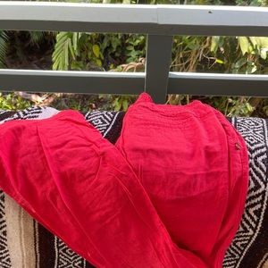Red boho pant